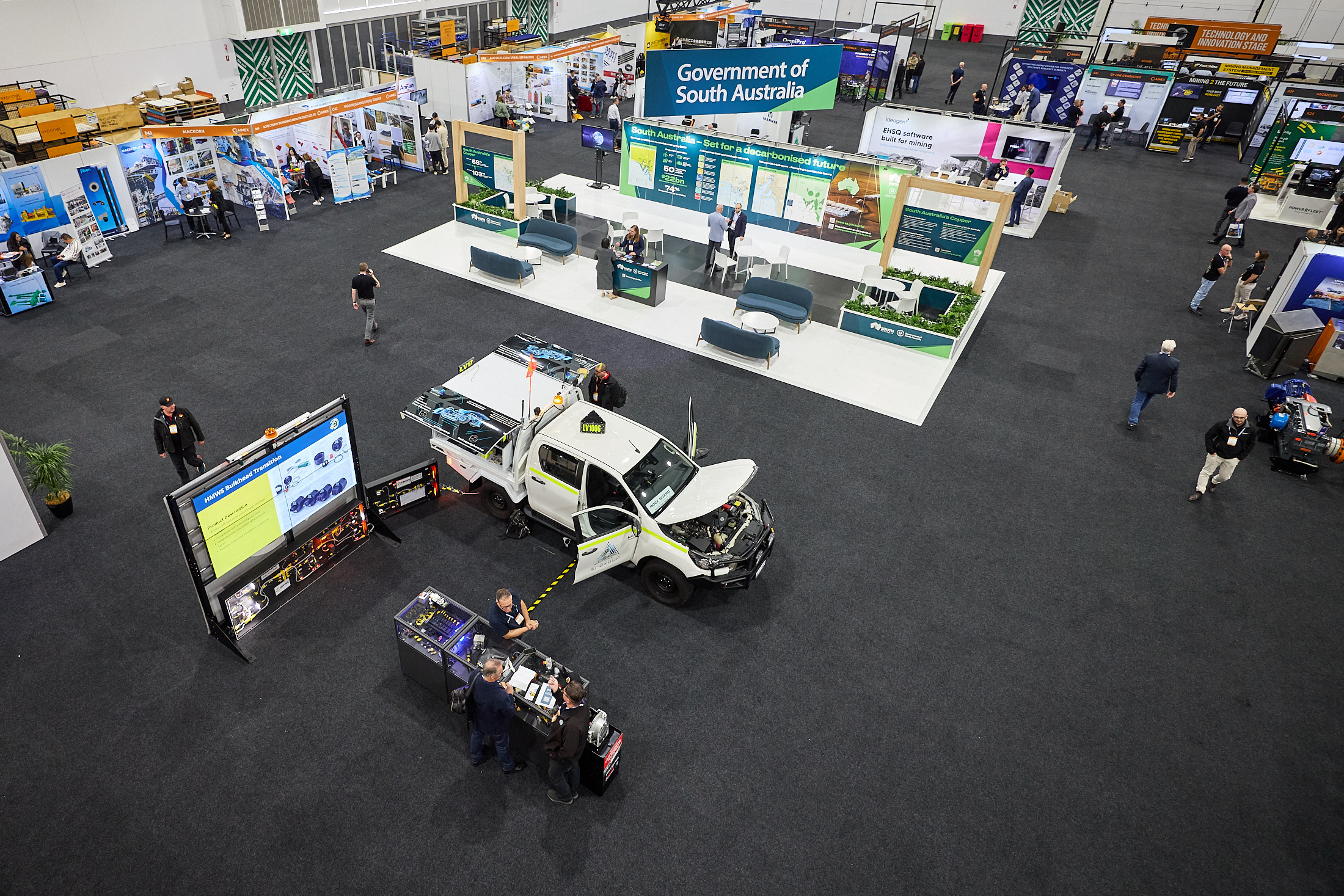 Bluestone 8090 Tile with Foot Traffic (from Above) - Exhibit Modular Flooring